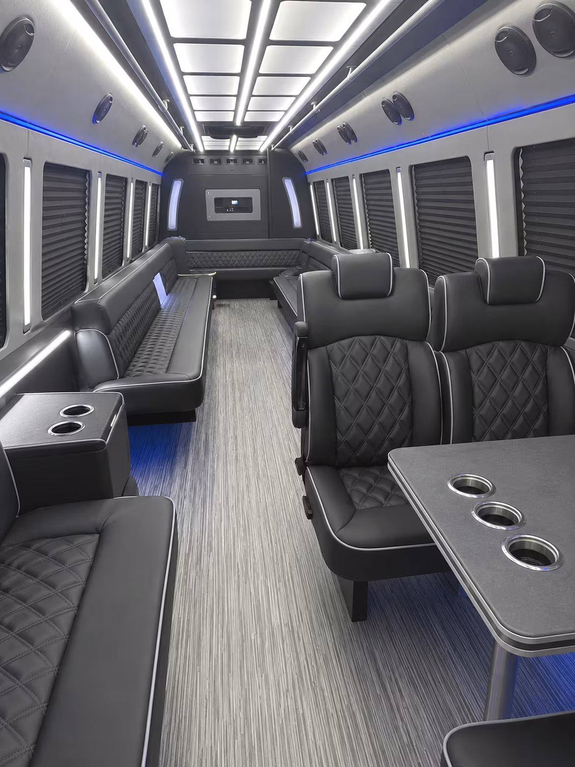 Long Beach Bachelor & Bachelorette Transportation party bus interior