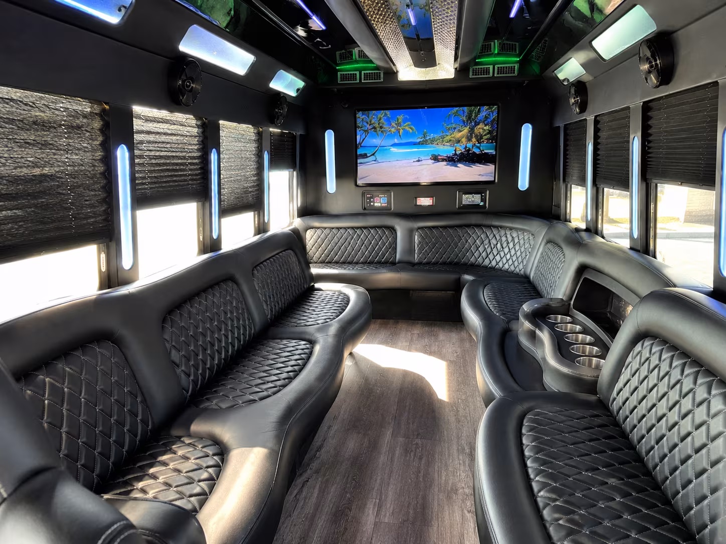 Long Beach Concert & Music Festival Transportation party bus interior