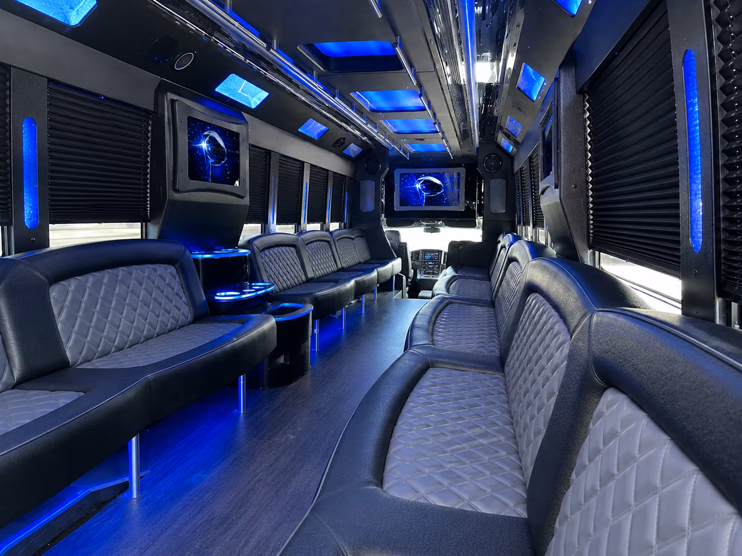Long Beach Private Event Transportation party bus exterior