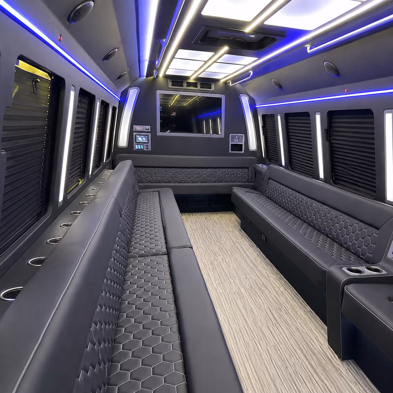 Long Beach Private Event Transportation party bus exterior