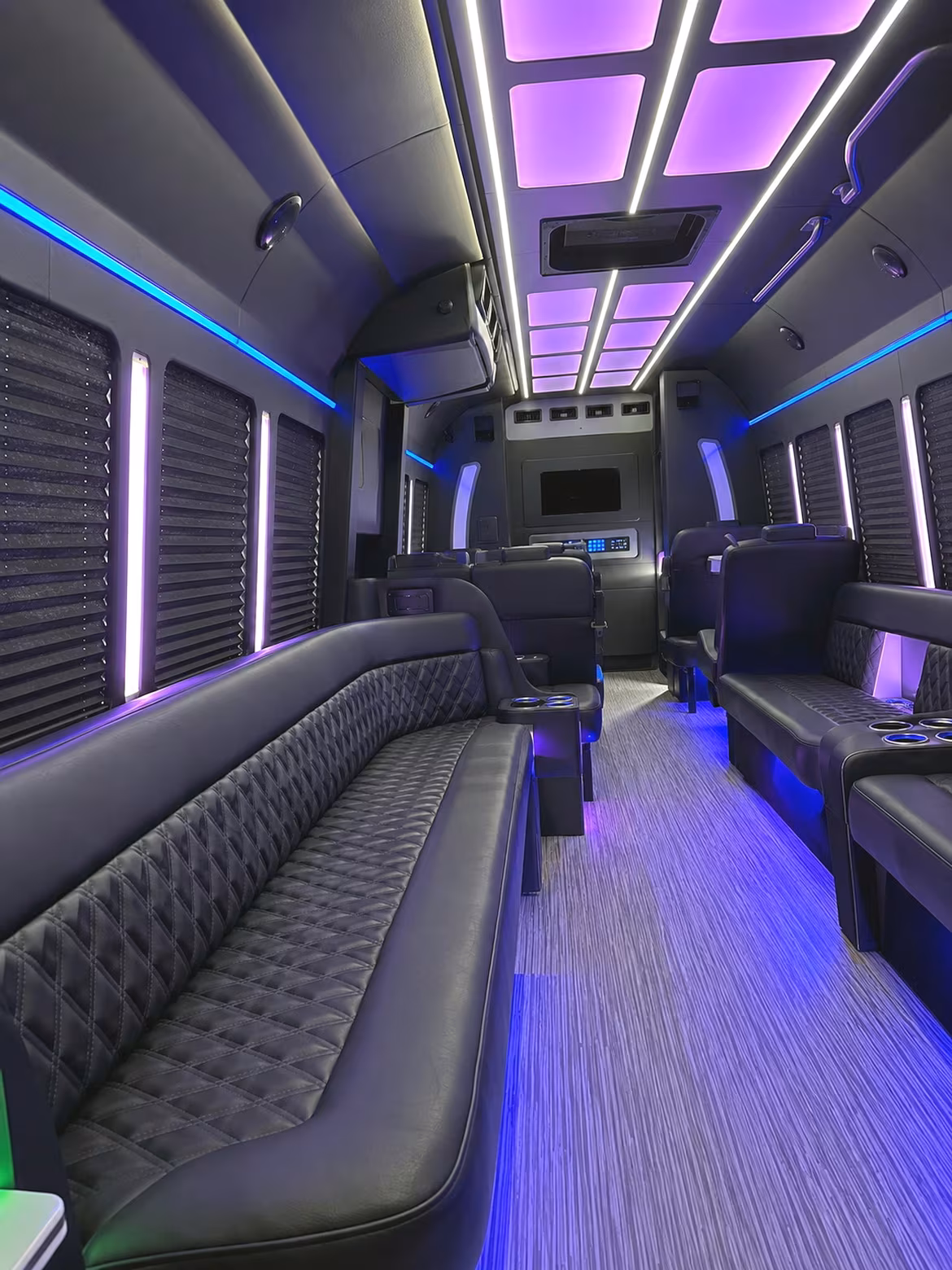 Long Beach Private Event Transportation party bus interior
