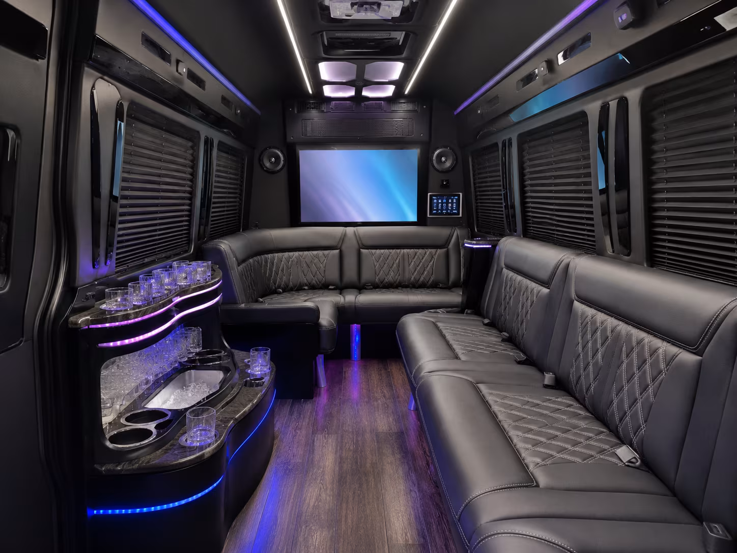 Long Beach School Event Transportation party bus exterior