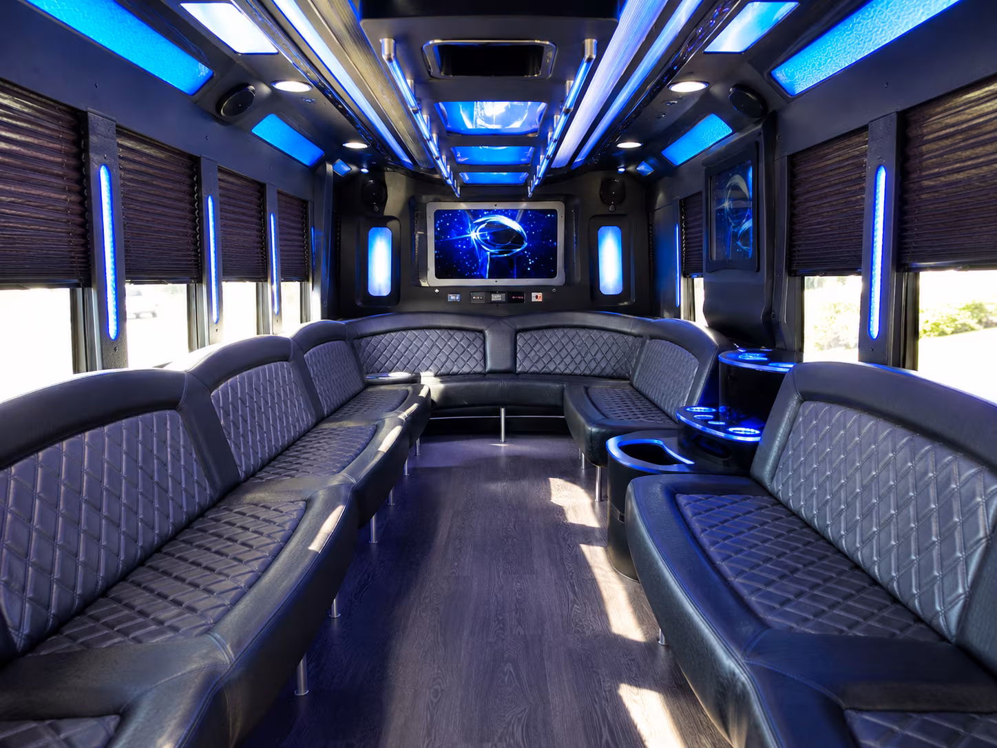 Long Beach Sporting Event Transportation party bus exterior