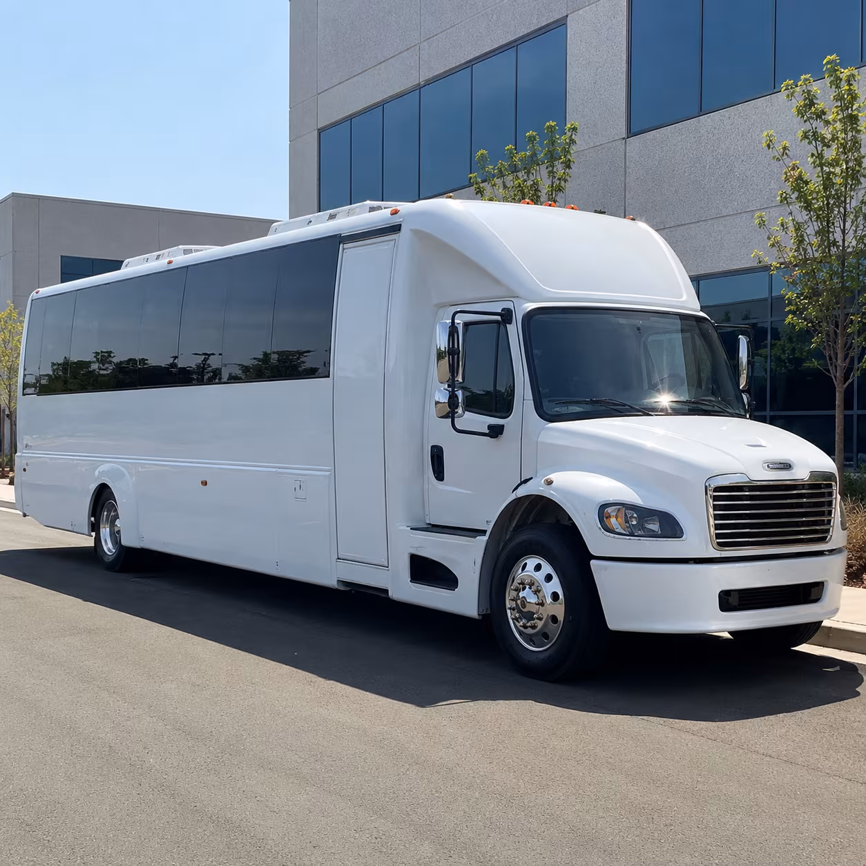 Long Beach Wedding Transportation party bus exterior
