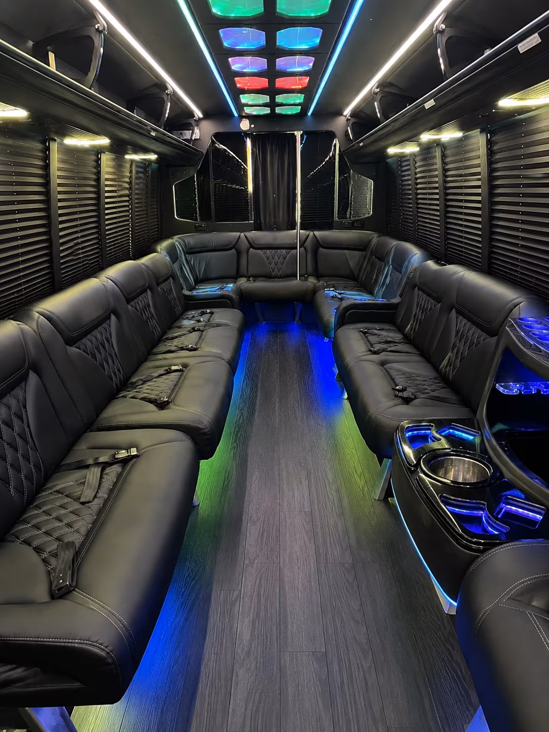 Long Beach Wedding Transportation party bus exterior